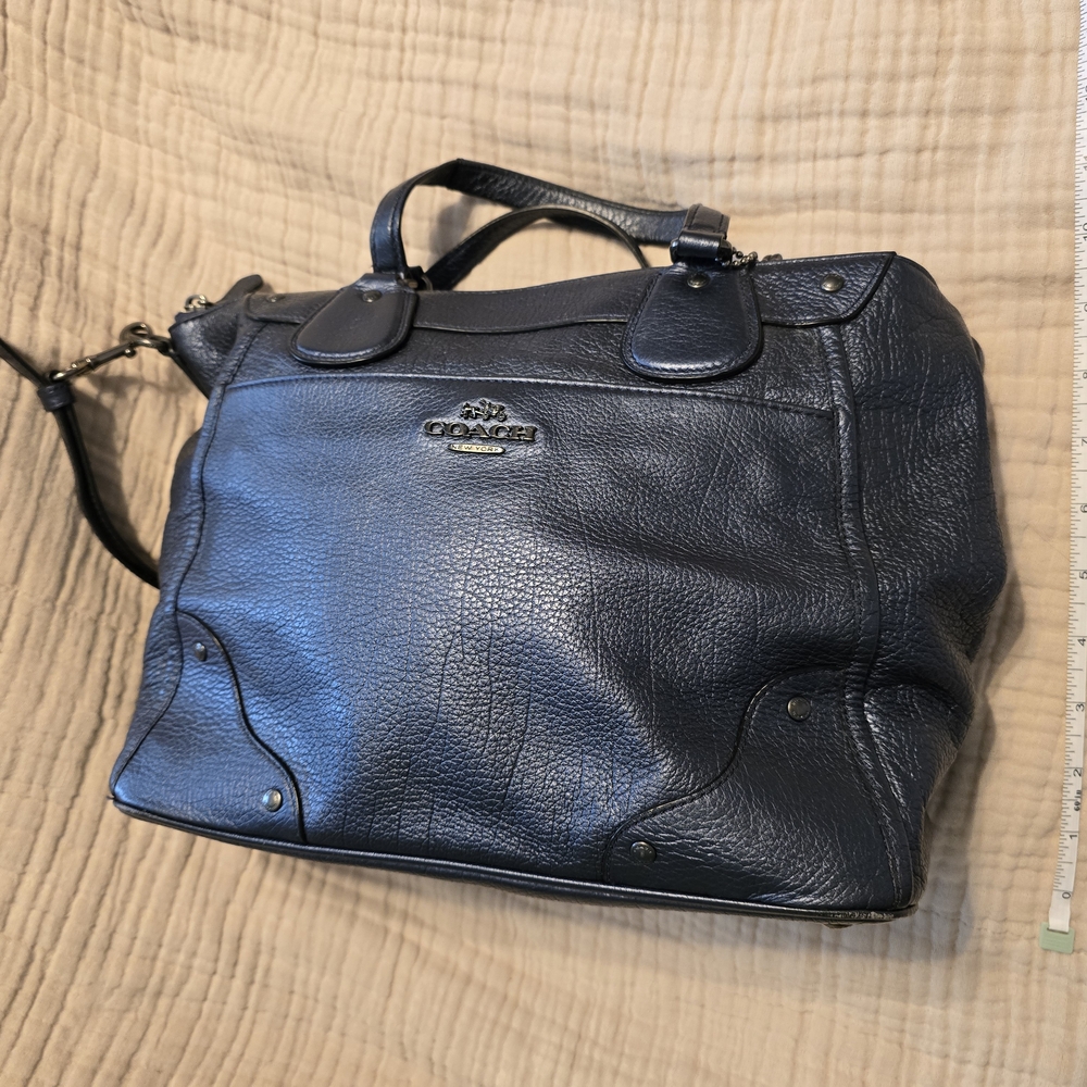 Coach Navy Blue Leather Satchel - Picture 9 of 9